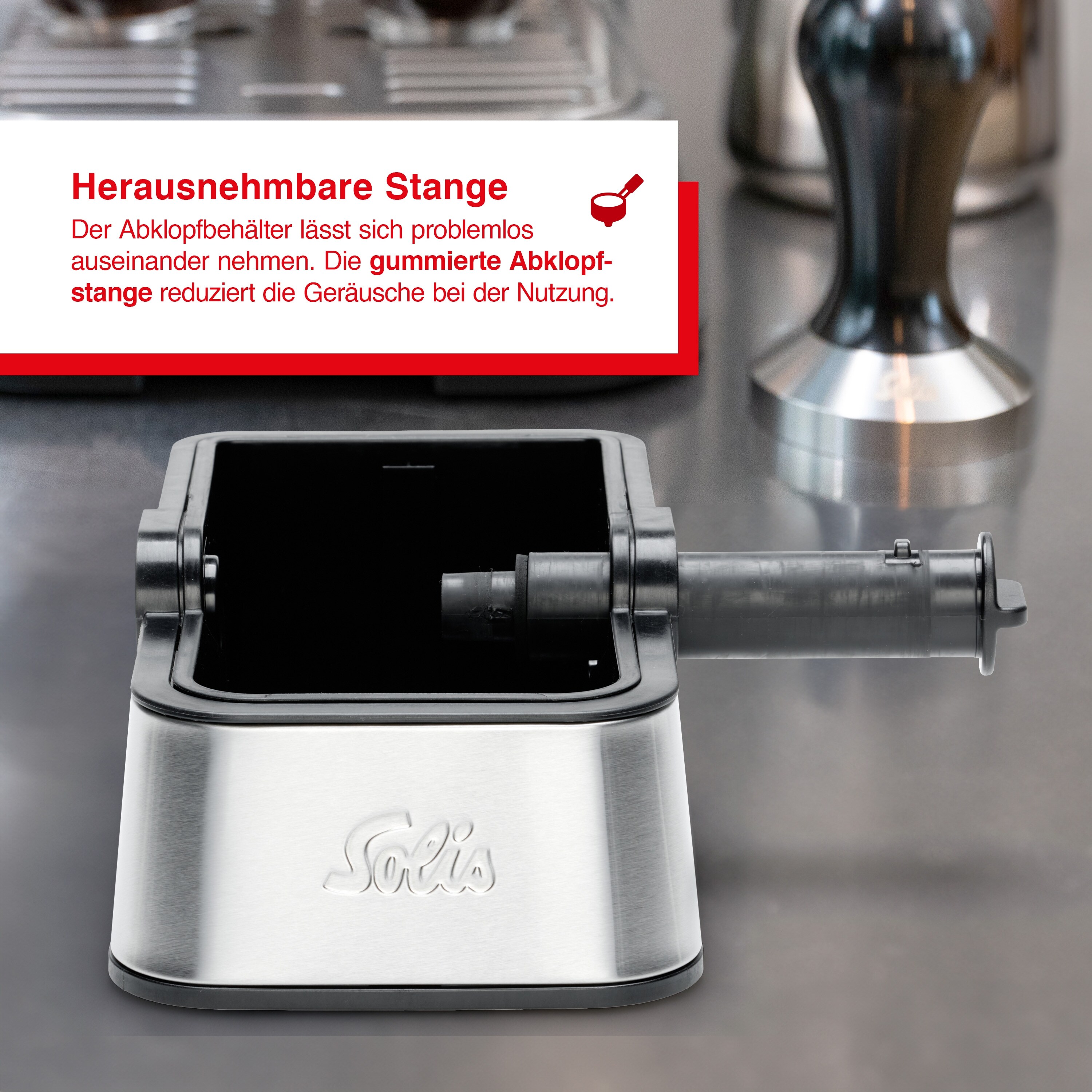 Solis Ausklopfschale für Kaffeesatz, Knock-Box