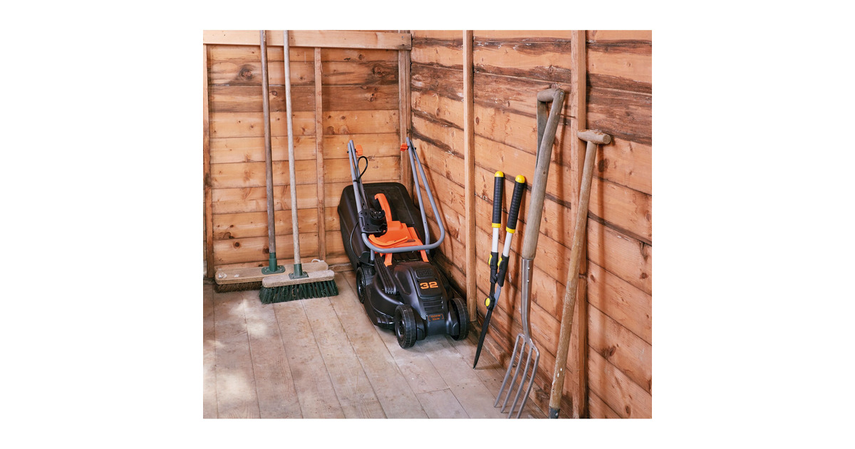 BLACK+DECKER1000W 32cm Grasmaaier + 250W Grastrimmer  (Zwart/oranje, gazons tot 250m²)