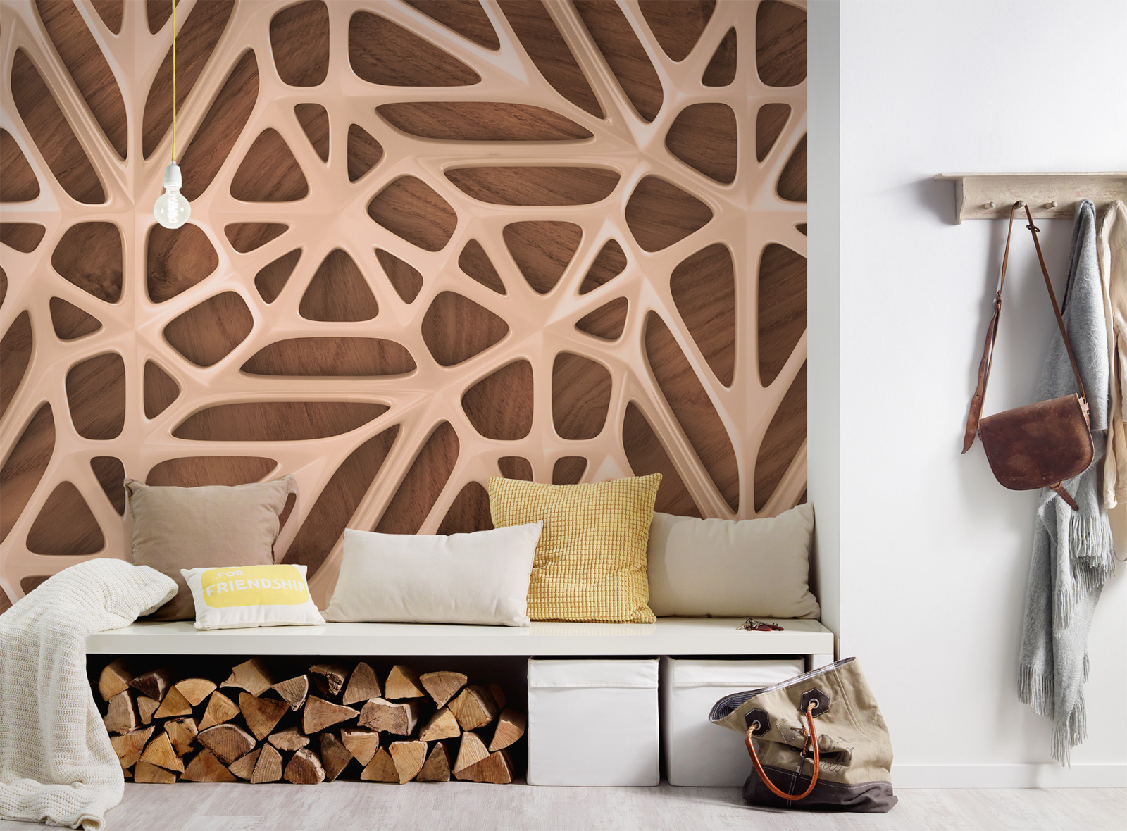 Fototapete DESIGNWALLS - beige-braun - 3D-Art - 2,55 Meter