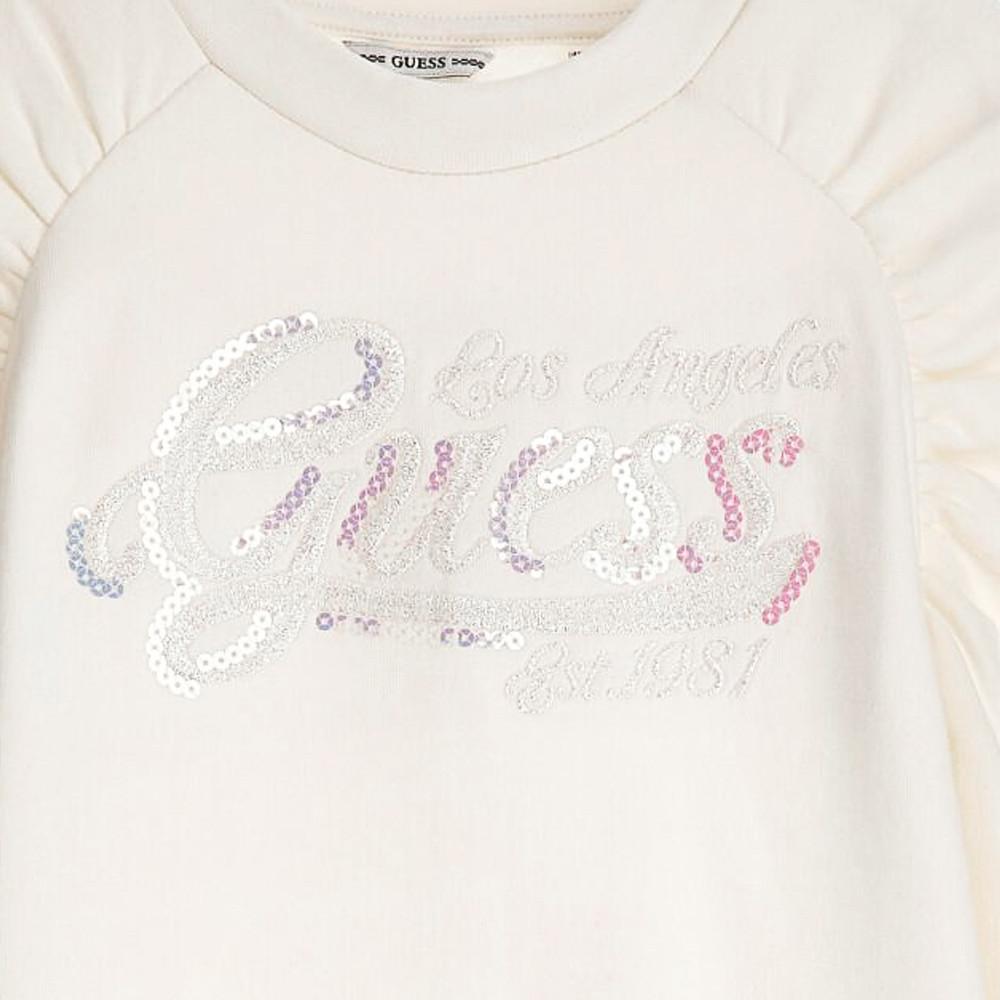 Guess Sweat Écru Fille GuessActive
