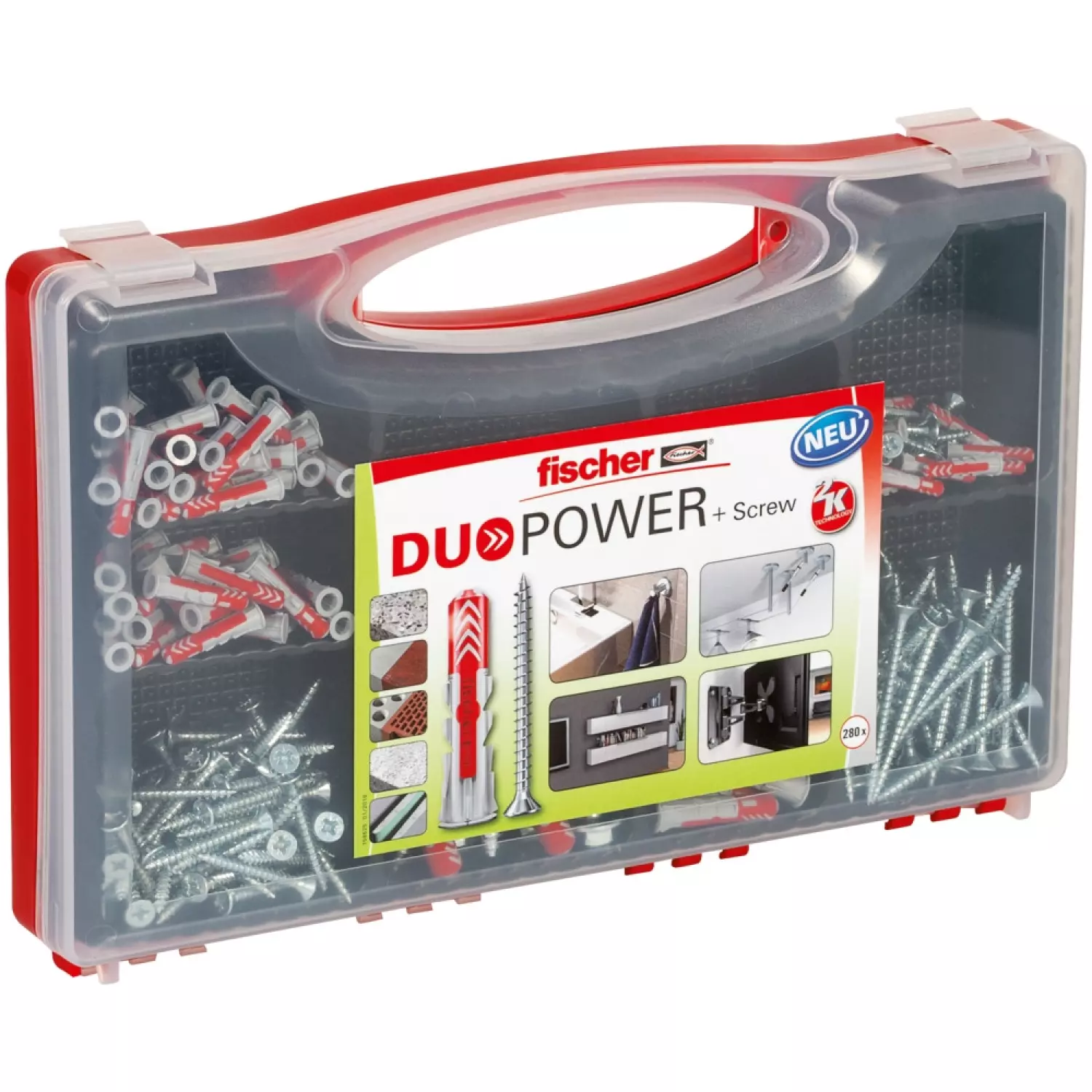 Fischer Red-Box DuoPower 140-delige pluggenset met schroef in assortimentsbox