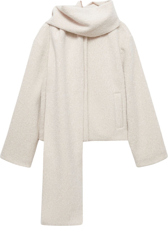 MANGO Jacket with scarf pockets Light beige