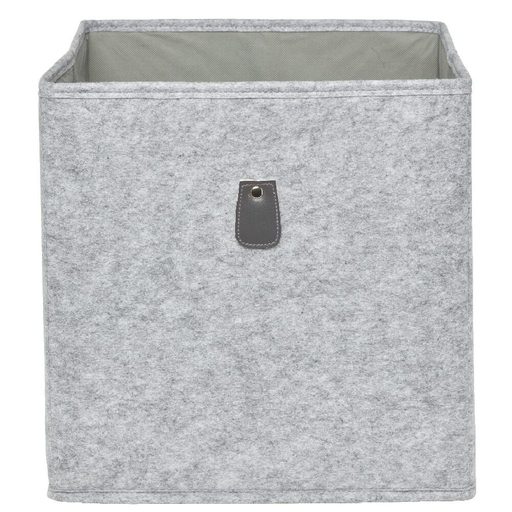 Panière Box Cube 31x29x31cm feutrine gris