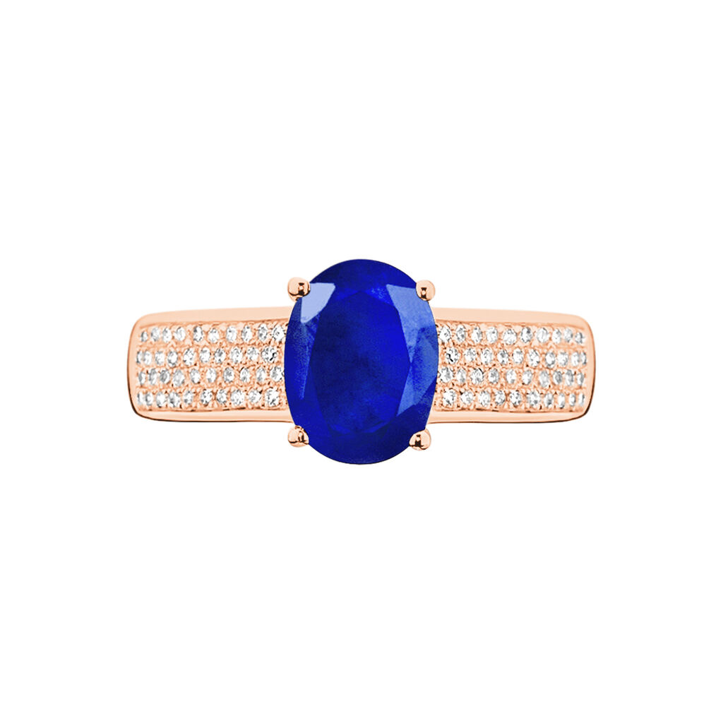 Bague Crista Or Rose Saphir Et Diamant