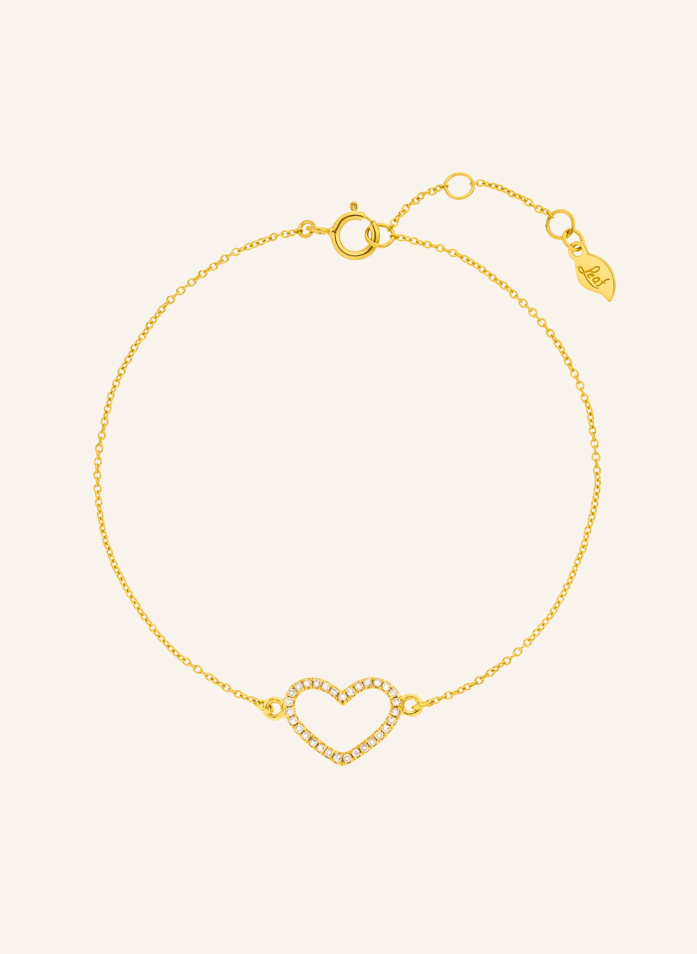 Leaf Armband HEART aus 18 Karat Gelbgold mit Diamanten