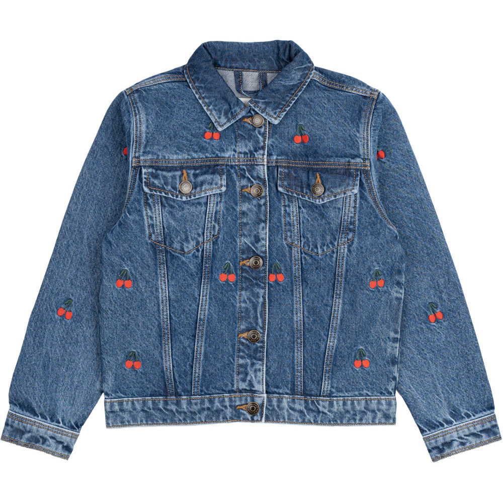 Køb The New Medium Blue Denim EMB Natalia Denim Jakke