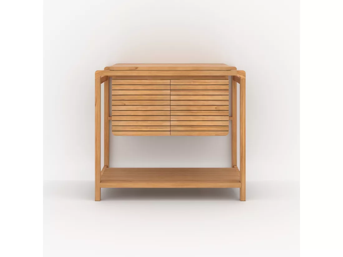 Meuble de salle de bain en bois de teck 90 cm - Lucette