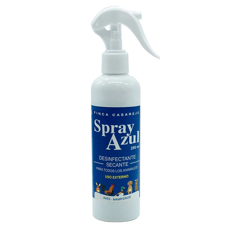 Spray azul Finca Casarejo, aroma natural, para feridas em animais.