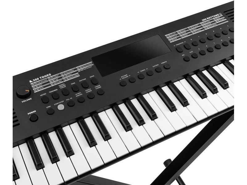 MAX Keyboard Rhapsody49 49-Tasten-Elektronik-Keyboard mit Duo-Lautsprechersystem