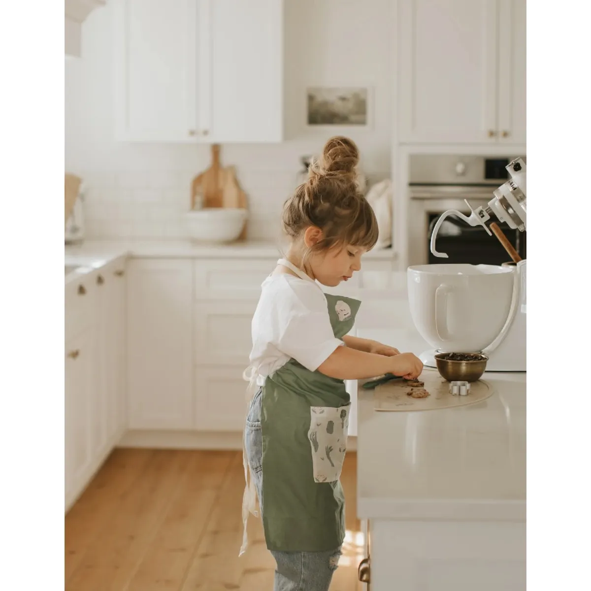 Veille sur Toi Ensemble Petit Chef Tablier et Chapeau - Sauge
