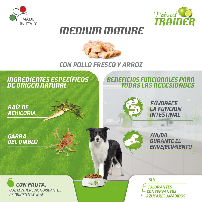 Natural Trainer Maduro Médio Pollo pienso para perros