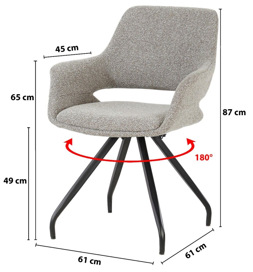 Eetkamerstoel Taupe Capp B61 x D61 x H87 cm