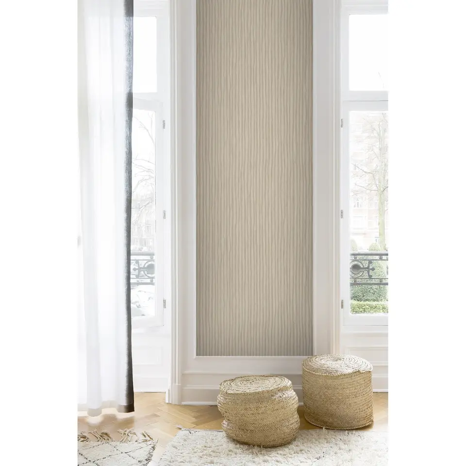 Dutch Wallcoverings - Level One streep beige - 0,53x10,05m