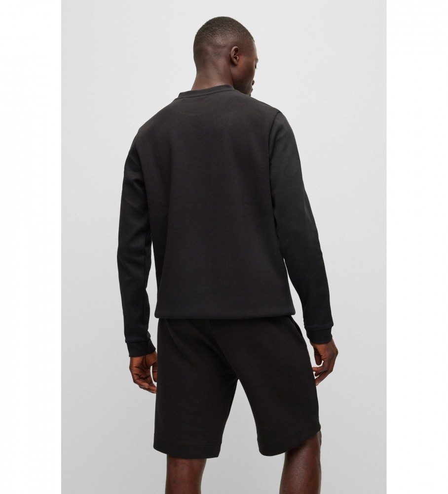Moletom BOSS Salbo Curved, Preto