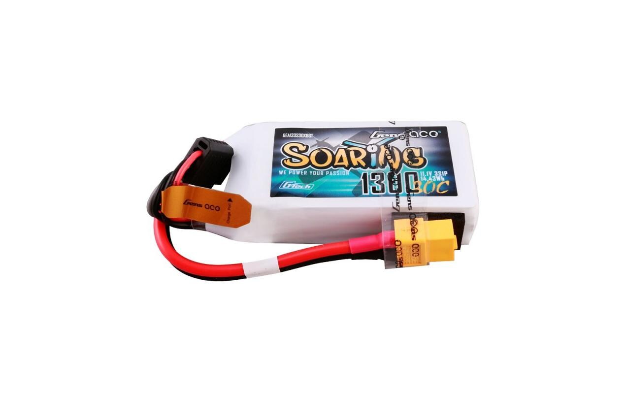 RC-Akku LiPo 1300 mAh 11.1 V 30C Soaring, G-Tech3S LiPo Akku mit XT60 Stecker
