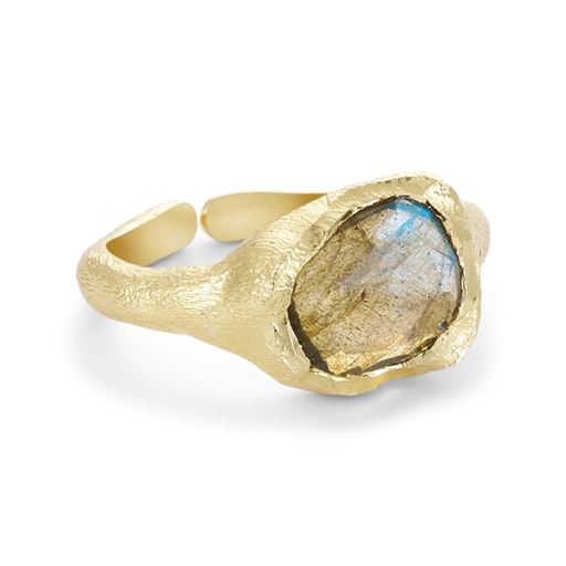 Pure By Nat Johanne Ring, Gold Plated Grey