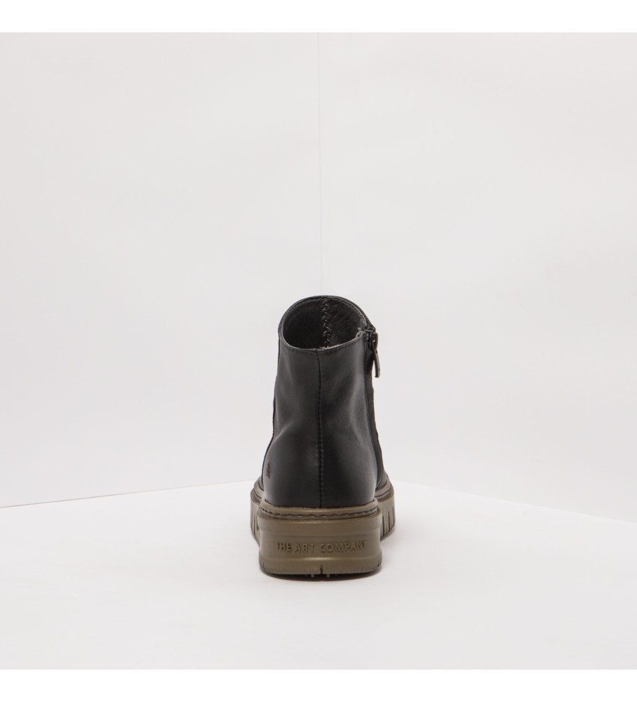 Botas de tornozelo Art em couro preto