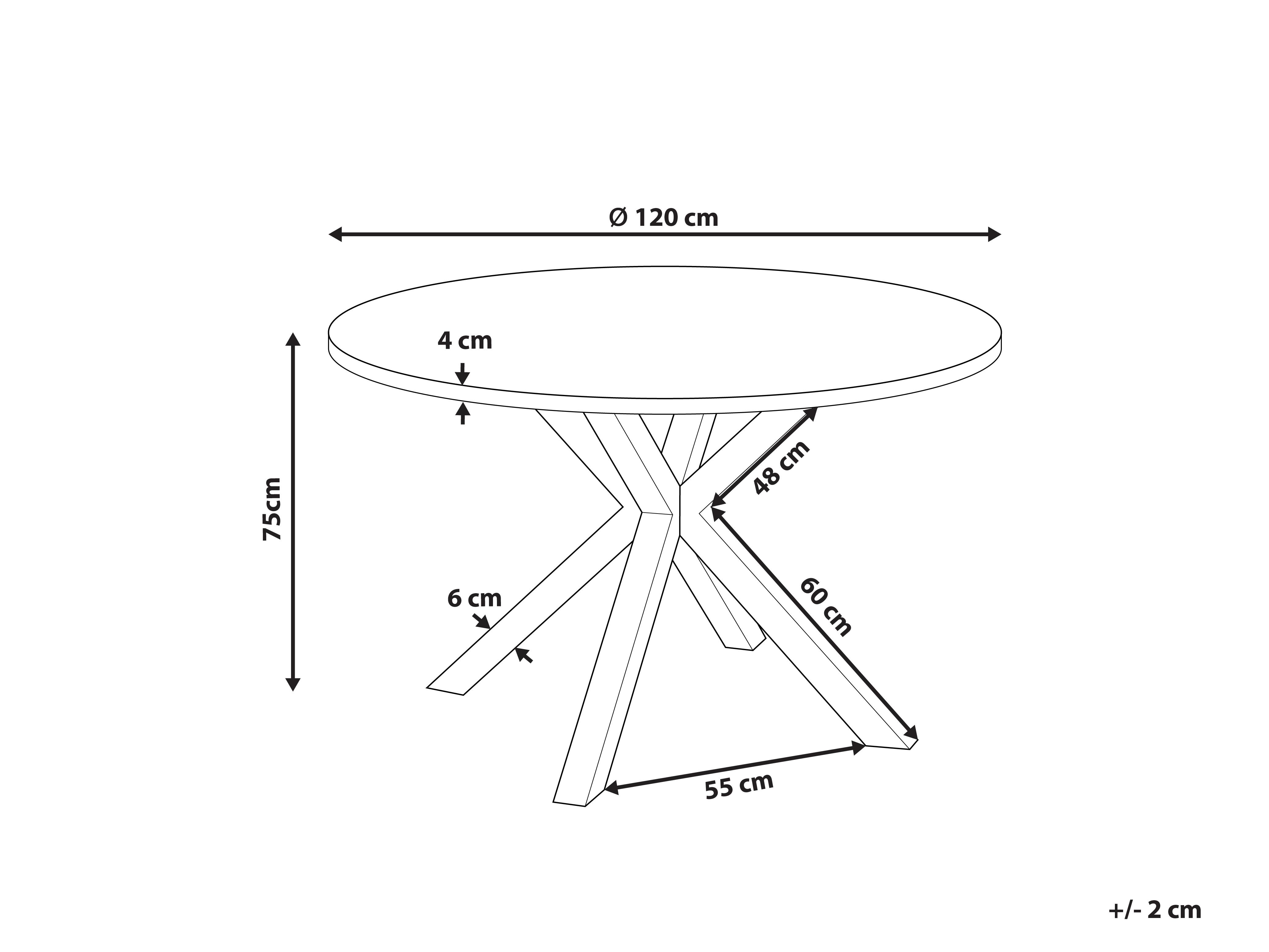 Tuin eettafel MALETTO 120 cm 120 cm Glas Zwart