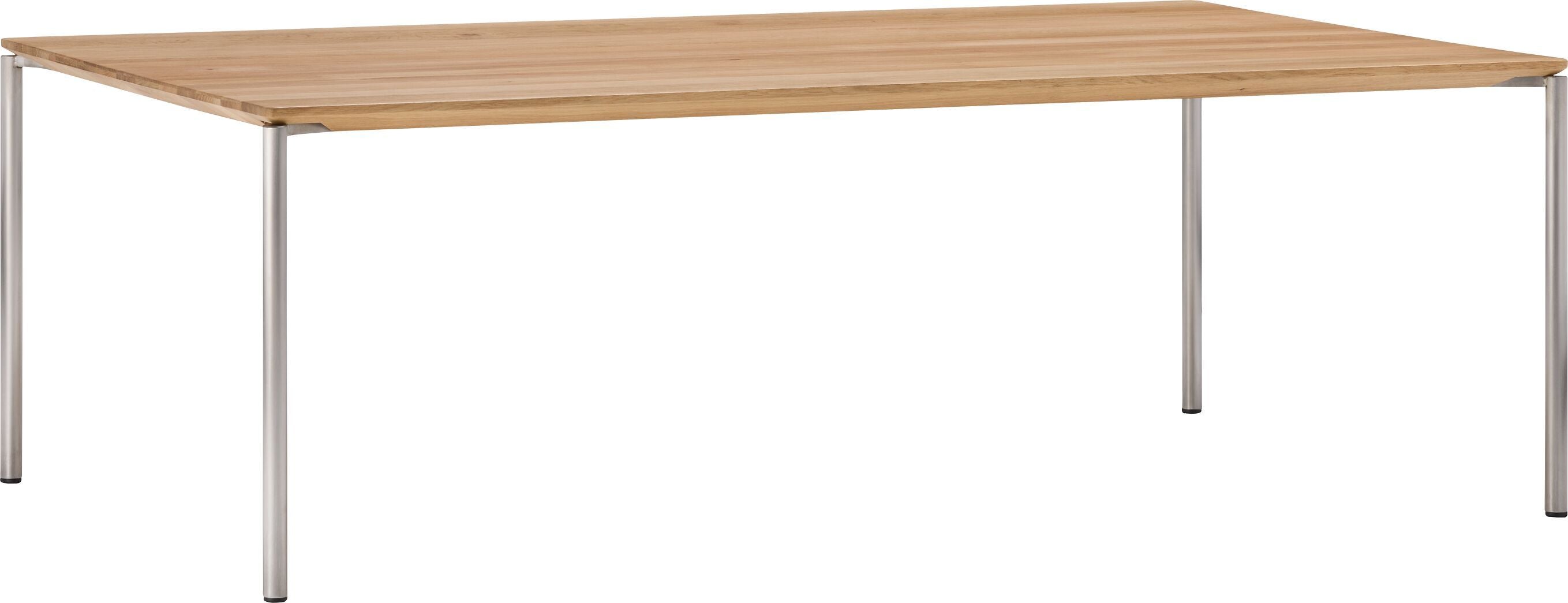 BAO Salontisch - Eiche massiv / Edelstahl / B: 120.0 cm x T: 70.0 cm x H: 40.0 cm