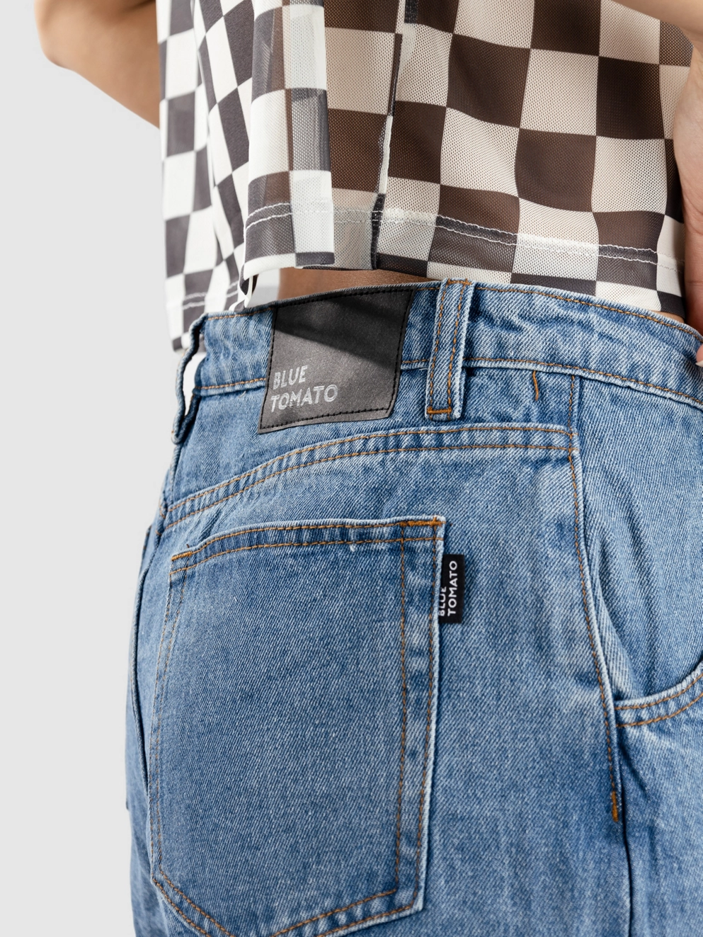 Blue Tomato Pleated Denim Shorts light denim