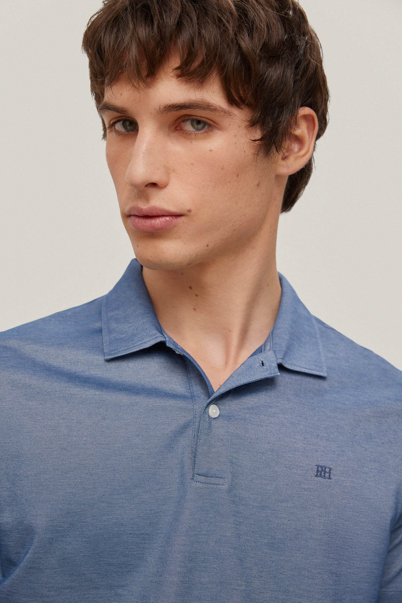 Camisa polo Oxford piqué - Azul