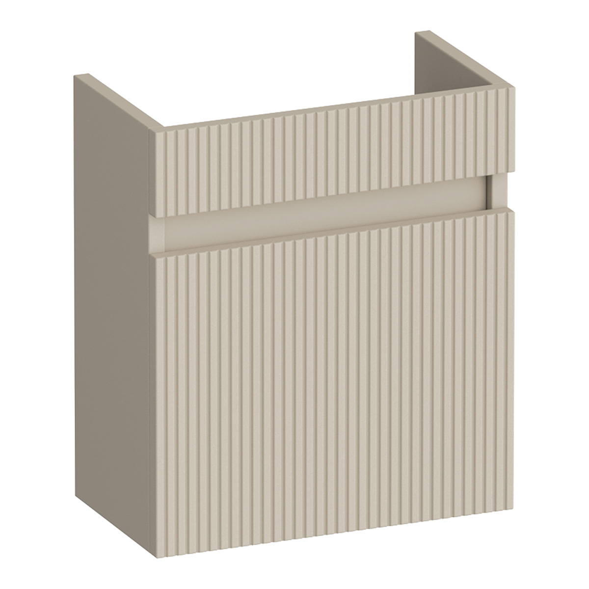 Brauer Joy Wavy fonteinkast met ribbelfront 40cm linksdraaiend beige mat