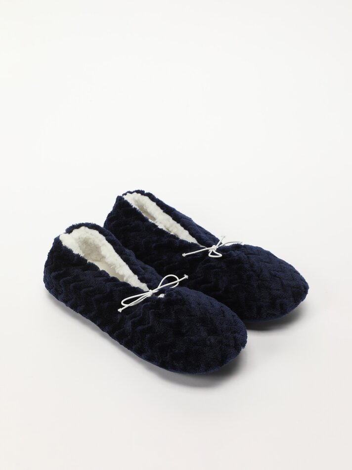 Pantufa felpuda - Azul-marinho