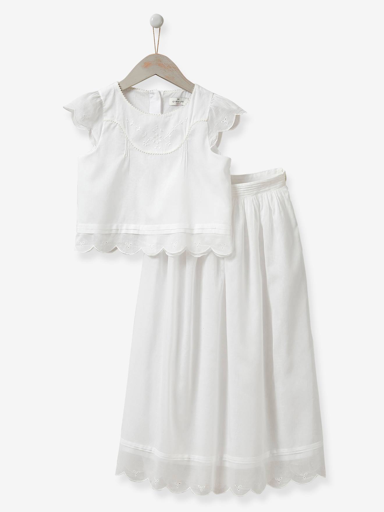 Conjunto de cerimônia Anouk CYRILLUS branco claro e simples