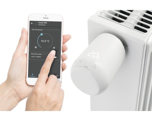 Eurotronic Draadloze Thermostaat Comet Wifi M30 x 1,5 wit 700200 - Compatibel met SMART HOME van hornbach