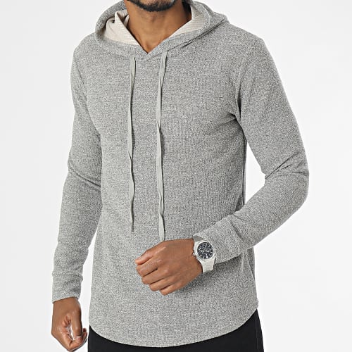 Sweat Capuche Gris Chiné