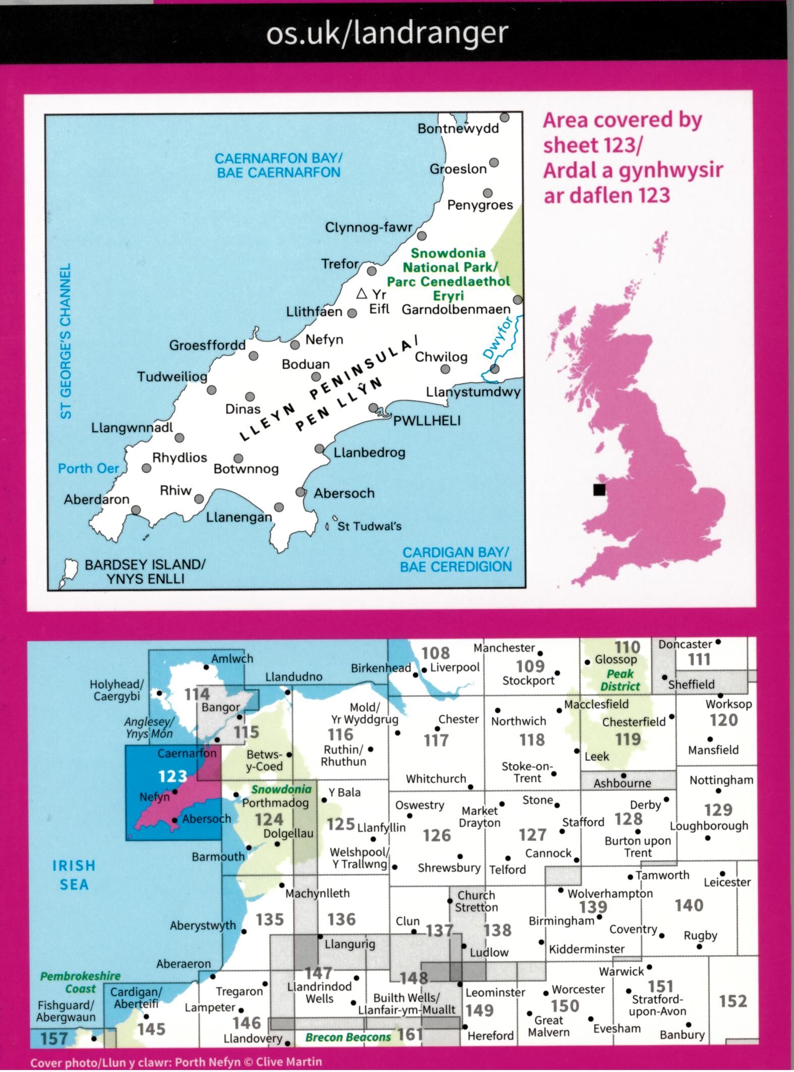 ORDNANCE SURVEY - 123 GB LLEYN PENINSULA 1 50 000
