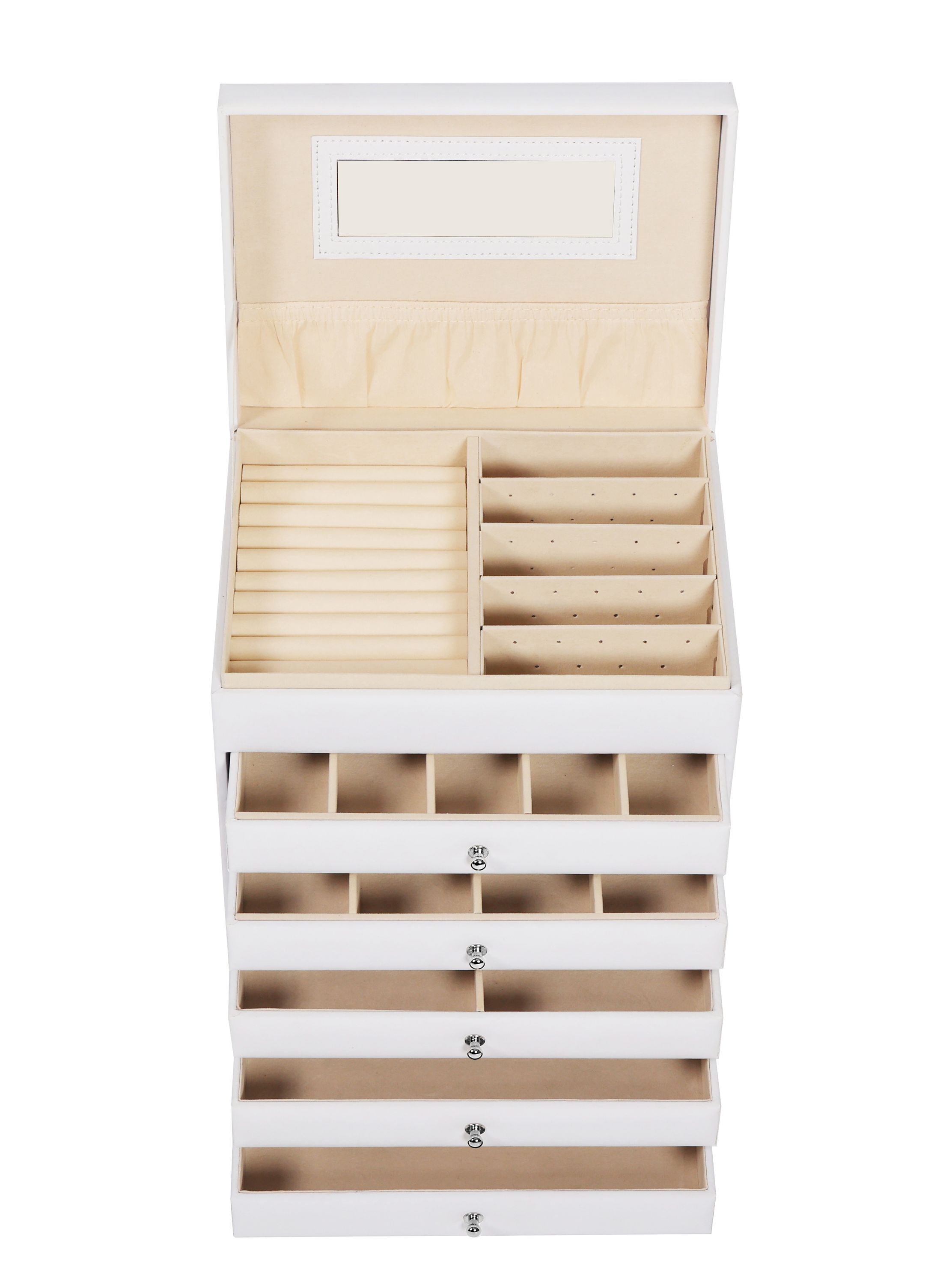 Schmuckkästchen 5 Schubladen weiss