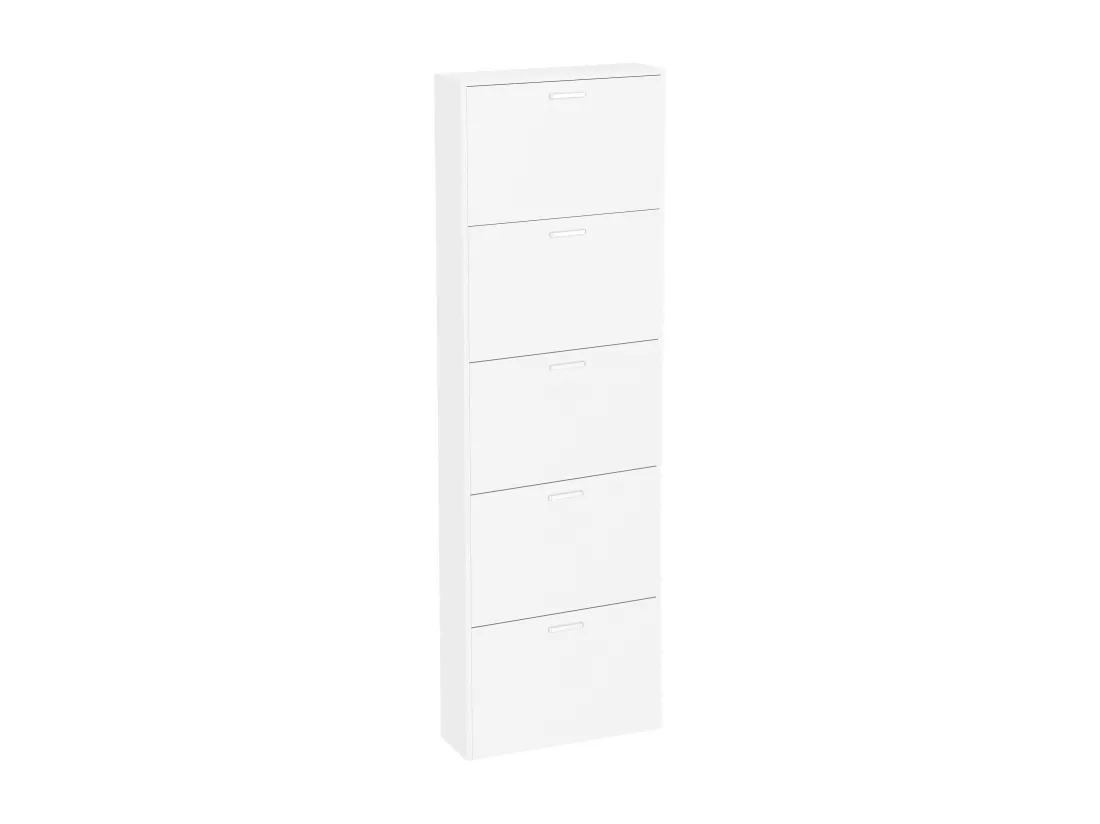 Étagère en bois VCM Kipper Étagère à chaussures Armoire à chaussures Basculement 5 Sulos XL (Blanc)