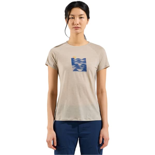 T-shirt randonnée ODLO W ASCENT PW 130 SUNSET CREW NECK S/S SILVER CLOUD MELANGE