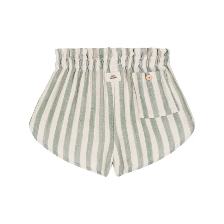 Studio Bohème Short Georgette Rayé | Vert