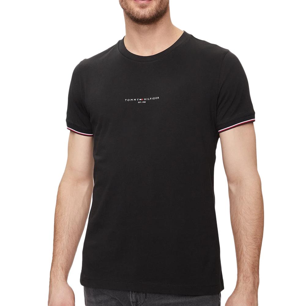Tommy Hilfiger T-shirt Noir Homme Tommy Hilfiger Tipped