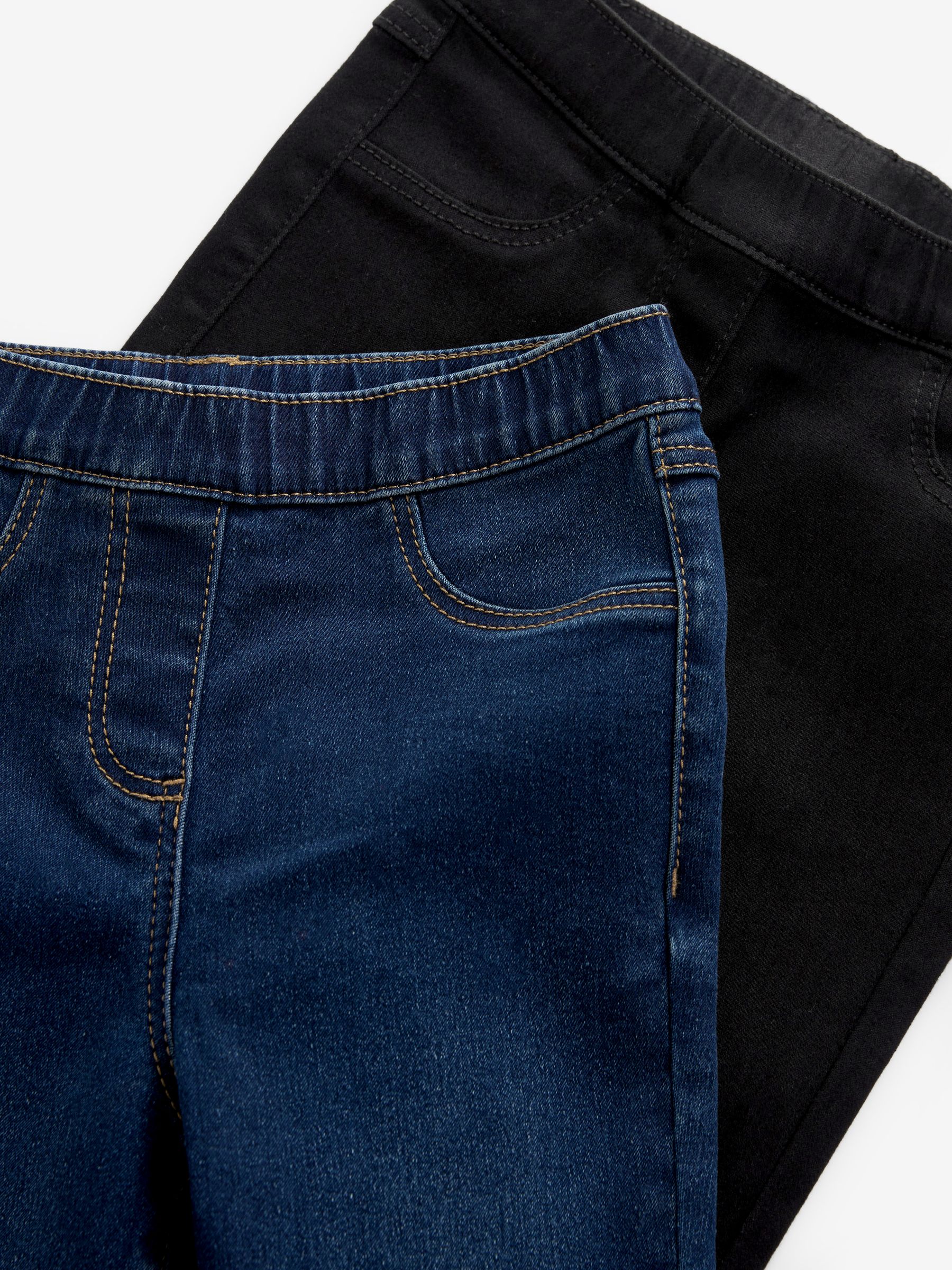 Black/Dark Denim - Set van 2 jeggings met elastische taille (3-16 jr)