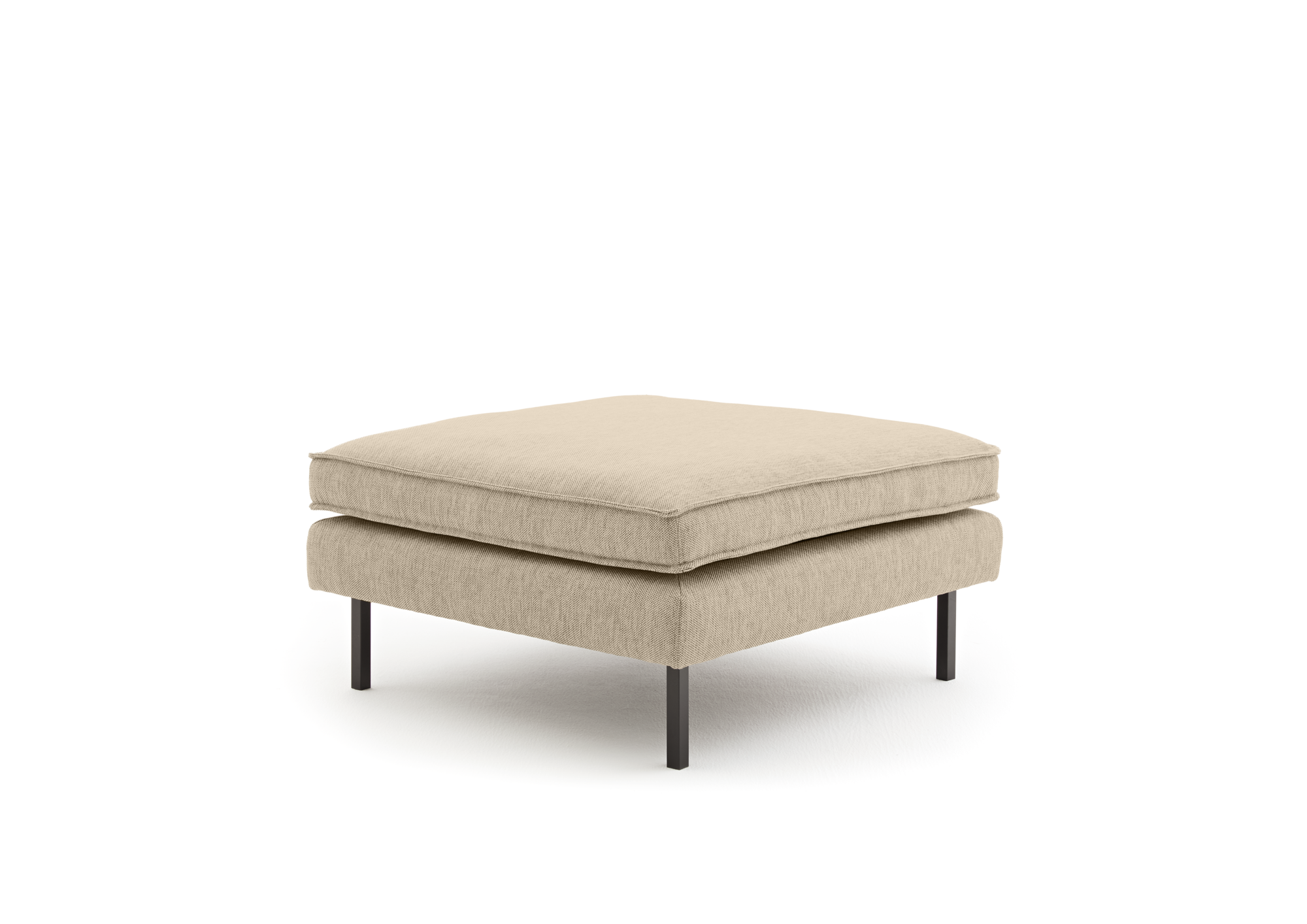 Loods 5 Design hocker Slimm Stof Outside Hocker 90x90 | Solution Beige 05 | Poten: Zwart