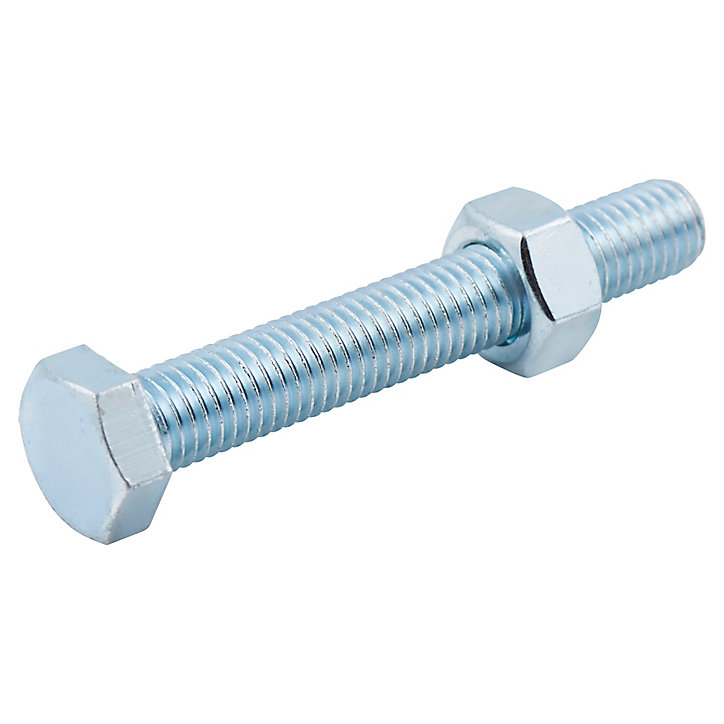 10 boulons tête héxagonale acier zingué 10 x 60 mm
