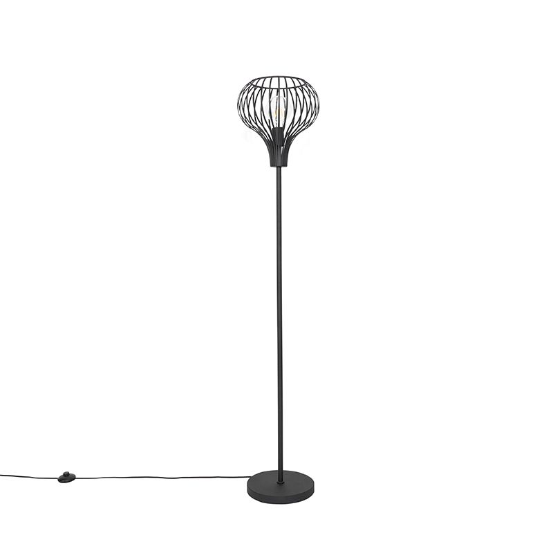 Moderne vloerlamp zwart - Saffira