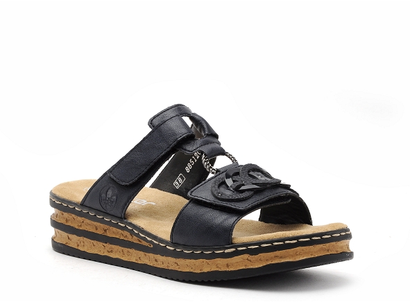 Rieker mules et sabots plats femme 62936 bleu
