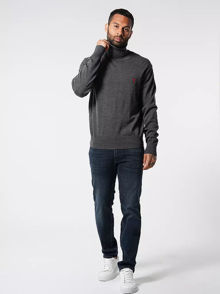 AMI PARIS Rollkragenpullover grau