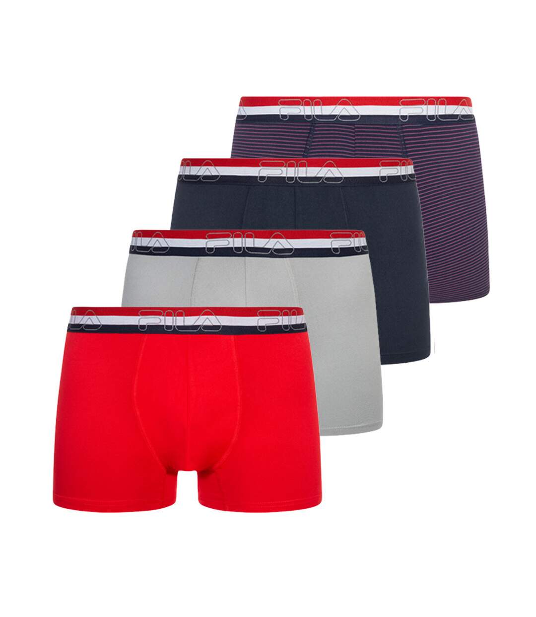 Pack X4 Boxers Rouge/Gris Homme Fila Brief