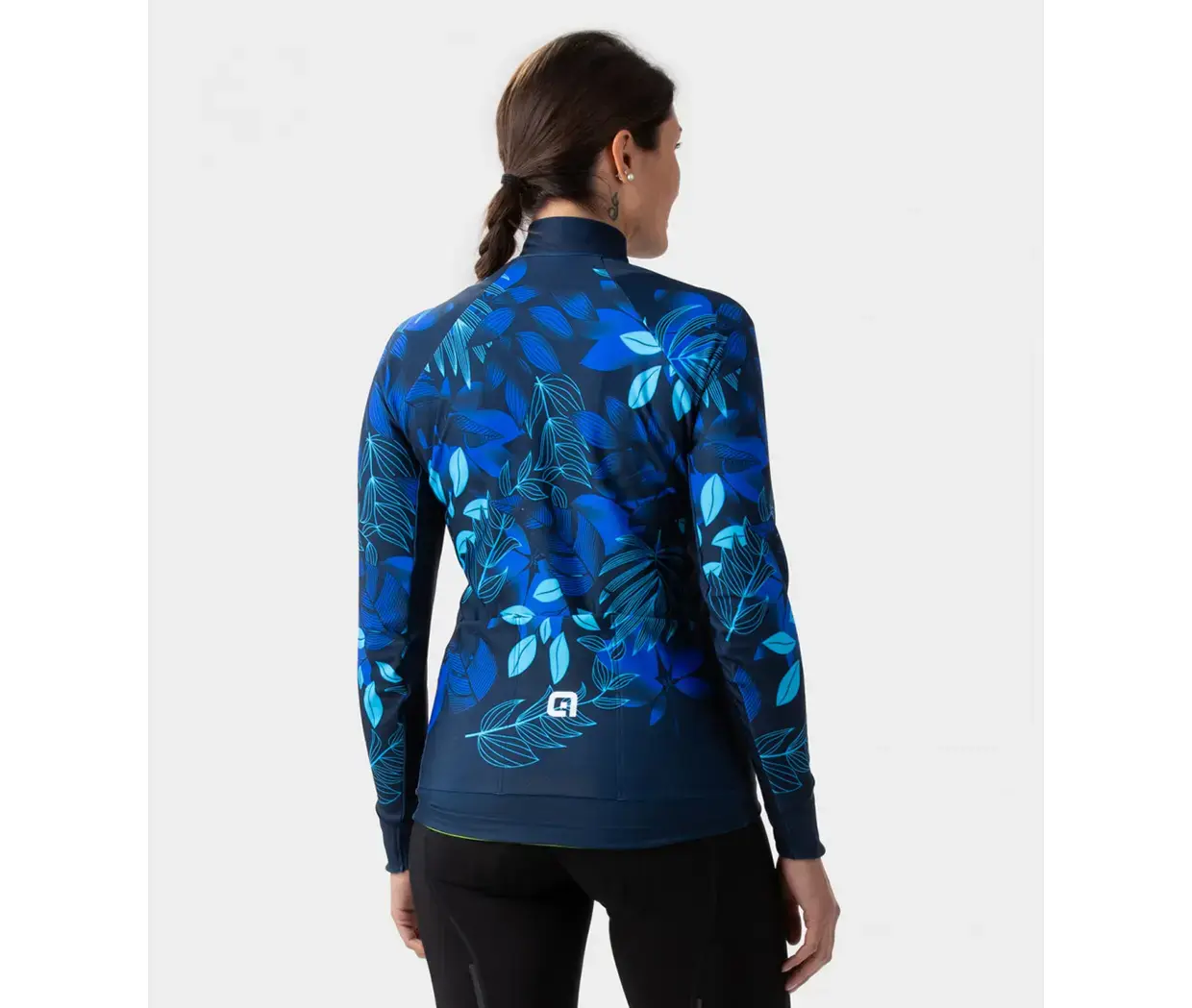 Ale PR.E Green Garden Fietsshirt Lange Mouwen Blauw Dames
