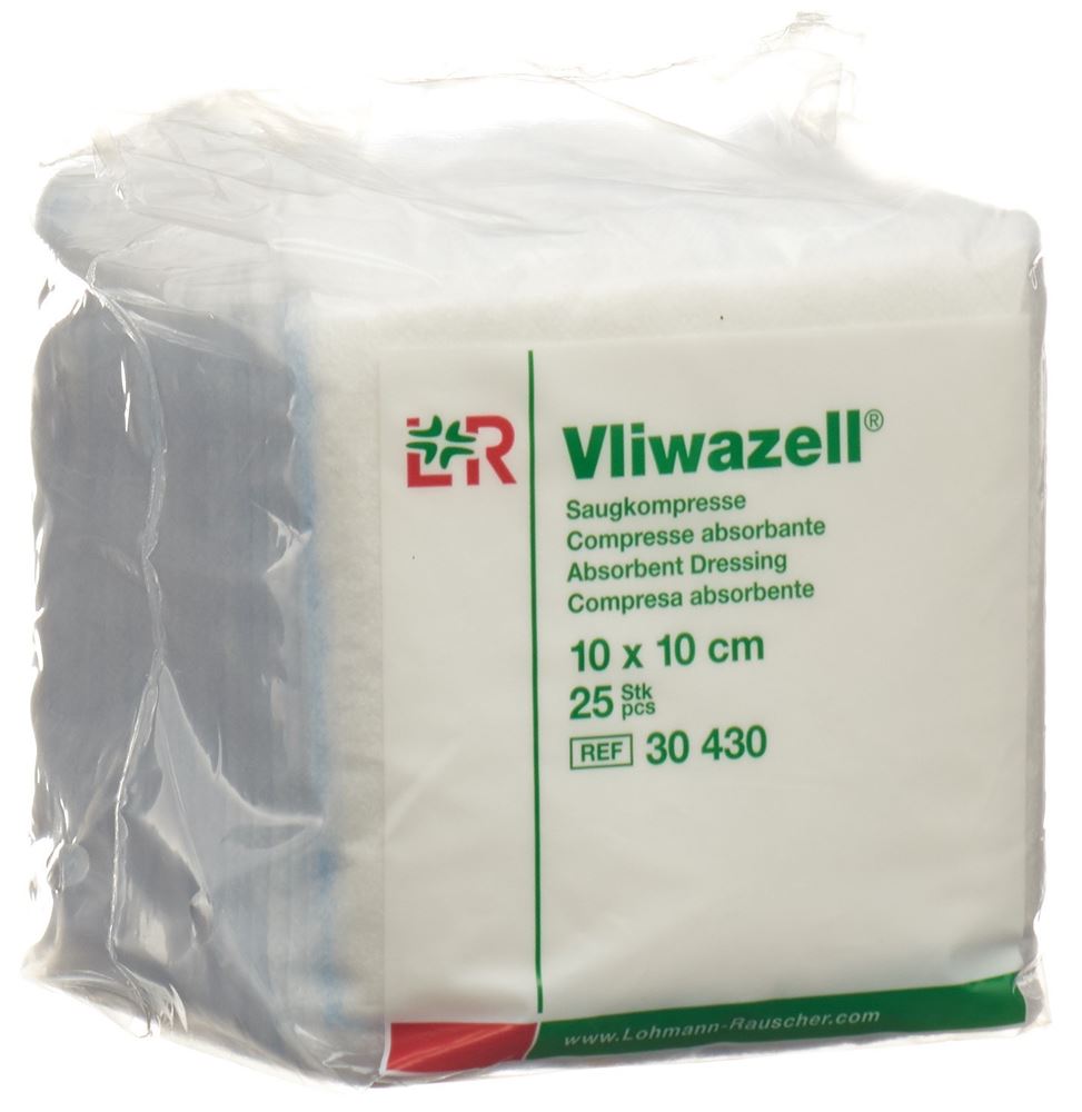 VLIWAZELL Saugkompresse<br>25 Stück, 10x10cm