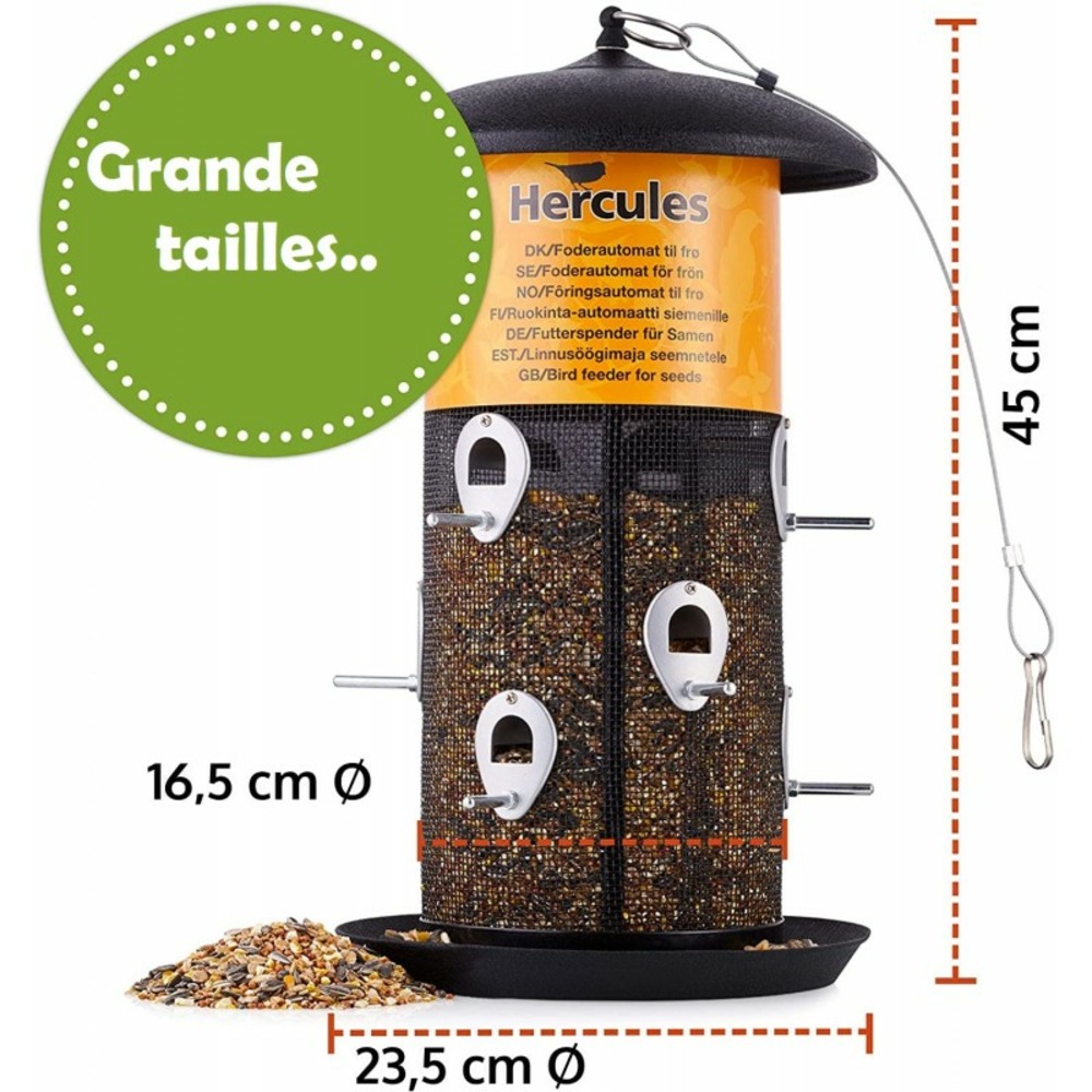 Mangeoire oiseaux extérieur à suspendre pour oiseaux sauvages pour jardin balcon distributeur de nourriture«34722 nourri-silo»