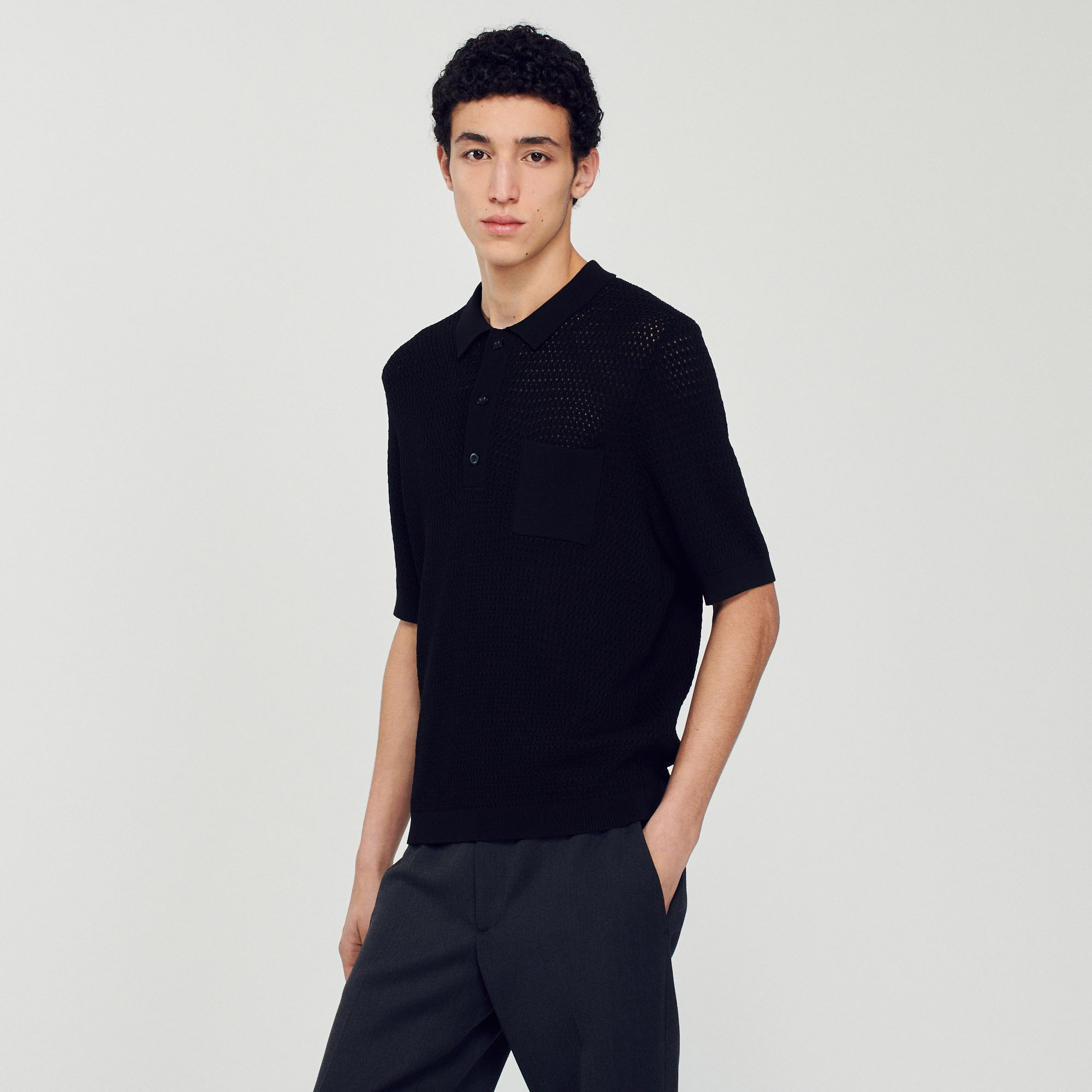 Pull polo manches courtes