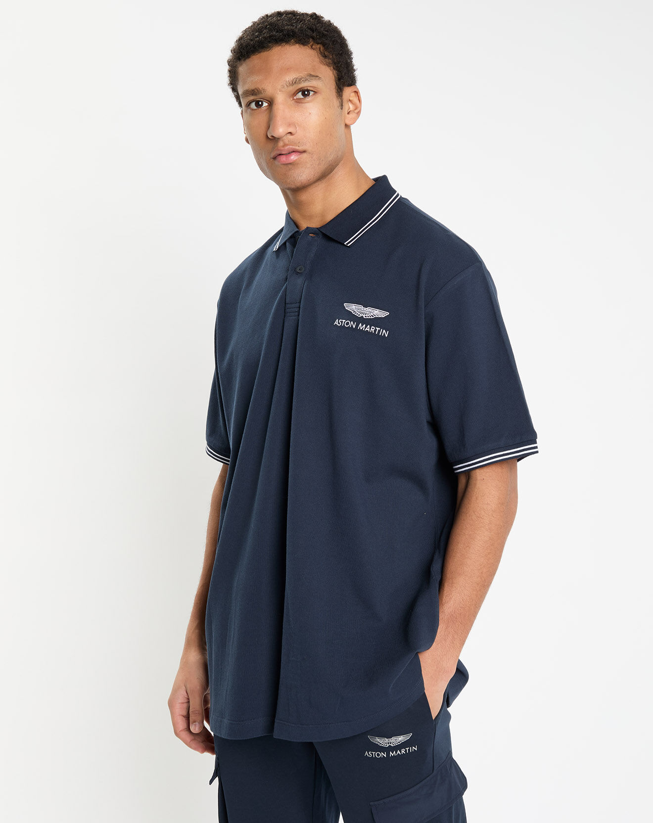 Hackett London Polo Regular Fit uni Aston Martin Racing Logo bleu