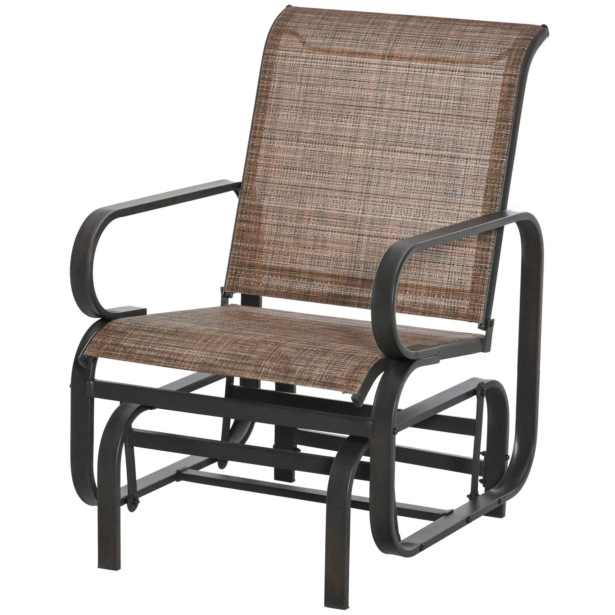 Outsunny Schaukelstühle mit Stoff Rückenlehne und Sitz braun 62B x 75T x 91,5H cm