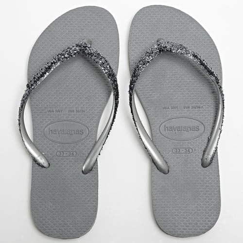 Tongs Femme Slim Glitter II Gris Argenté
